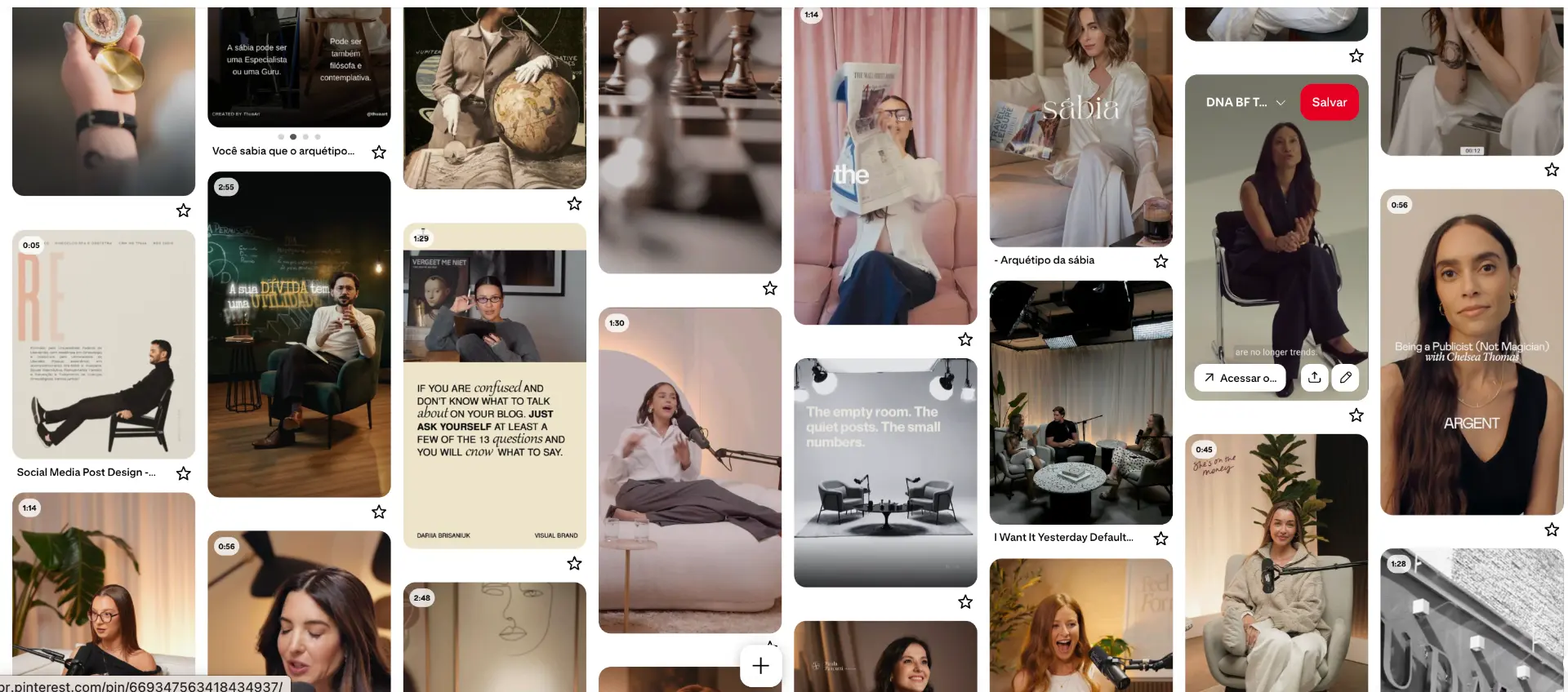 Moodboard de referências visuais — DNA Visual BF Talks